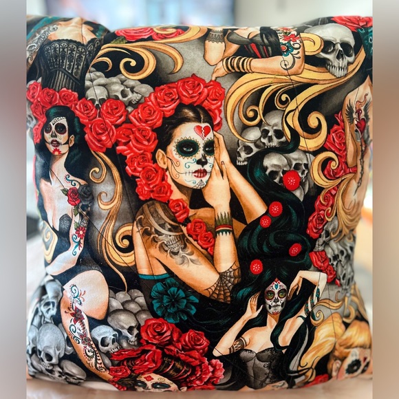 20x20 Handmade Day of the Dead inspired throw pillow covers! - Picture 4 of 7